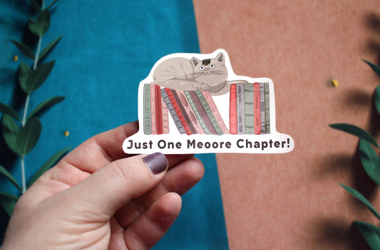 Cat and Book Vinyl sticker, One more chapter , Book sticker , Waterproof Sticker, Vinyl , Gift, Quote Sticker, Motivational, Decal Glossy